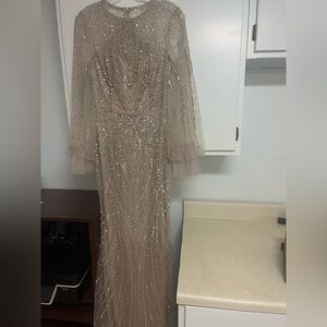 Elegant Long Sleeve Beaded Dress